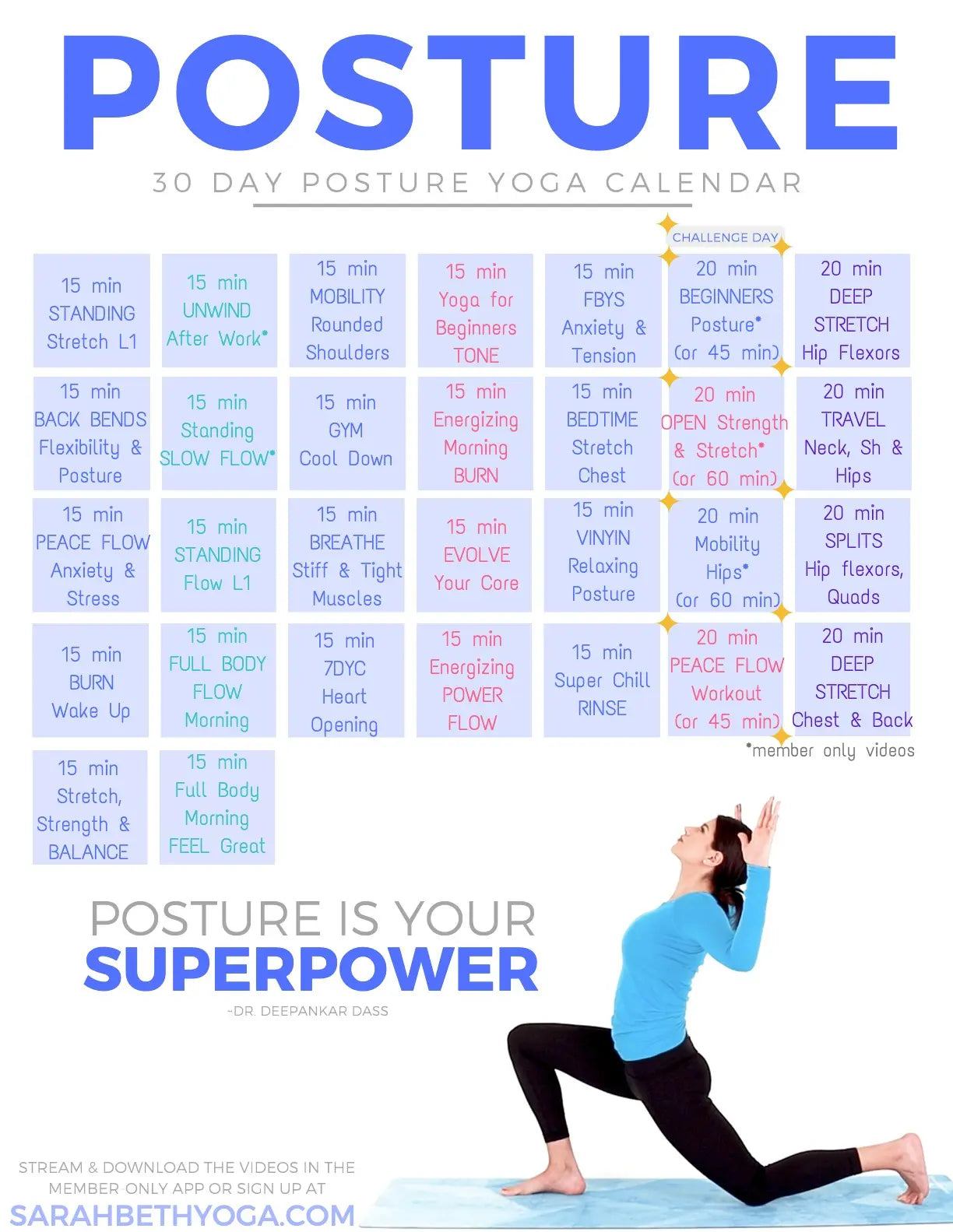 30 Day POSTURE Calendar